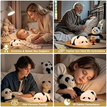 ART 57855210124153080184975 Dokunmatik Silikon Panda Gece Lambası/gt-Cl17 .