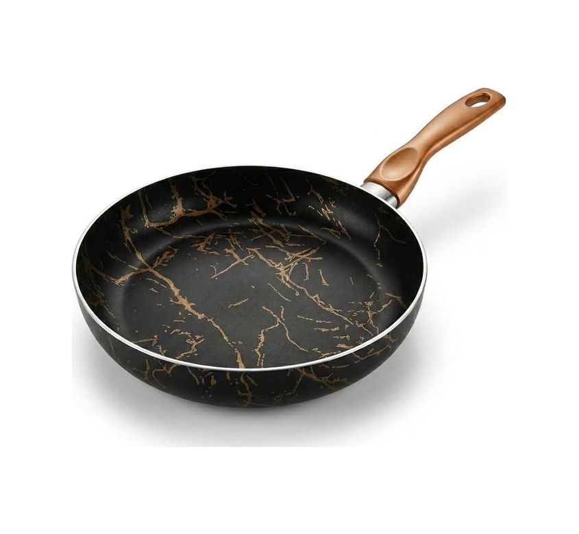 ART 57855210127130880184975 Desert Maxi Tava Siyah Gold Desenli Şık Tasarımlı Geniş Pişirme Tavası 26 Cm - 28 Cm Ölçü Seçenekleri 26 Cm Açık Bakır