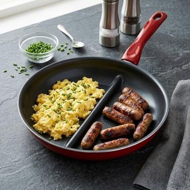 ART 57855210128972780184975 Redio Cingöz Tava - Yanmaz Yapışmaz Kırmızı Pankek, Krep Ve Yumurta Tavası 30 Cm Açık Bakır