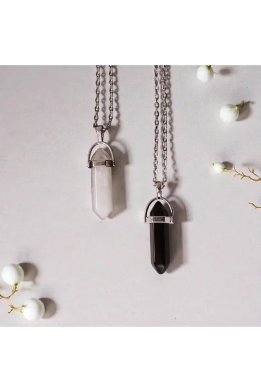 ART LİFE DOĞALTAŞ Natural Stones 54848498458484984/879846 Kristal Kuvars - Oniks Çivi Doğal Taş Bjk Taraftar, Sevgili, Arkadaş, Çift Kolye