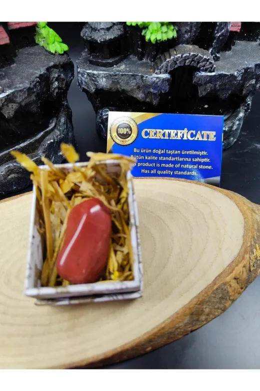 ART LİFE DOĞALTAŞ Natural Stones ART LİFE DOĞALTAŞ Natural Stones 300343 Kırmızı Jasper Doğal Taş Tımbıl (1 Adet) (Sertifikali)
