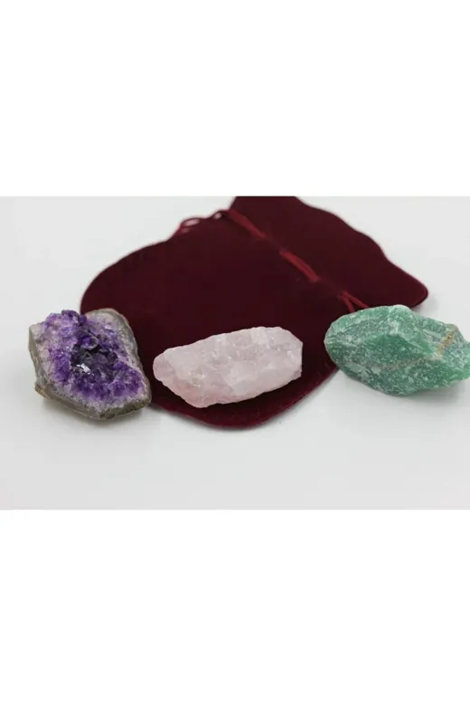 ART LİFE DOĞALTAŞ Natural Stones ART LİFE DOĞALTAŞ Natural Stones 300409 Ametist - Aventurin - Pembe Kuvars Doğal Taş Ham Kütle (30/45 Gr) (Sertifikalı)