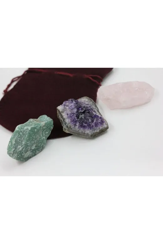ART LİFE DOĞALTAŞ Natural Stones ART LİFE DOĞALTAŞ Natural Stones 300409 Ametist - Aventurin - Pembe Kuvars Doğal Taş Ham Kütle (30/45 Gr) (Sertifikalı)