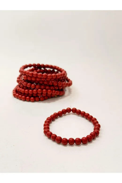 ART LİFE DOĞALTAŞ Natural Stones ART LİFE DOĞALTAŞ Natural Stones 300158 Zinobar (Zinober) Doğaltaş Bileklik (6Mm)