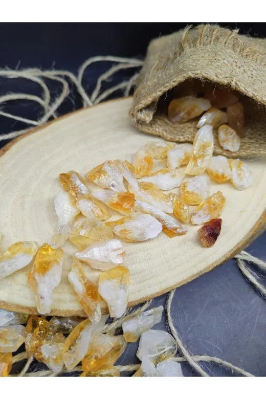 ART LİFE DOĞALTAŞ Natural Stones ART LİFE DOĞALTAŞ Natural Stones 300389 Sitrin Cüzdan Boy Işlenmemiş Ham Doğal Sitrin Taşı (Bolluk Ve Bereket Taşi)