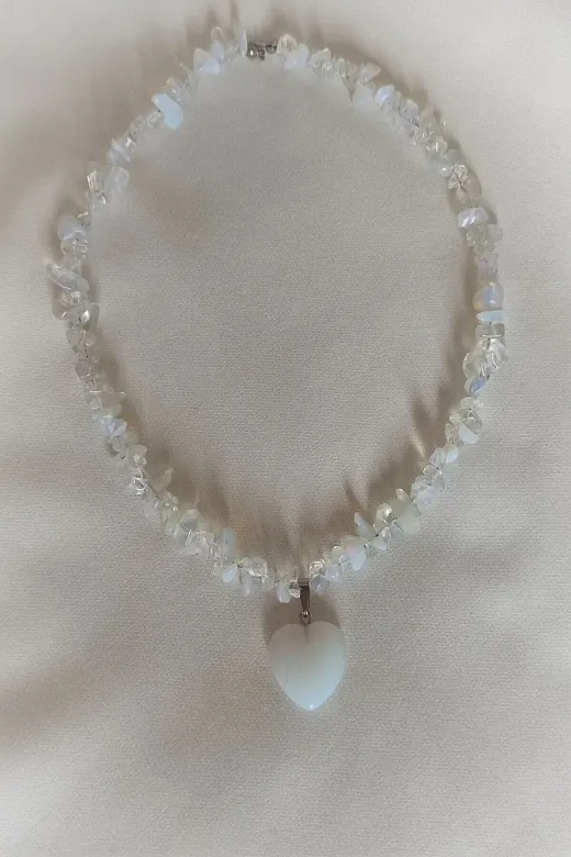 ART LİFE DOĞALTAŞ Natural Stones artlıfe800266 Sertifikalı Opalit Kalp Doğaltaş Kolye