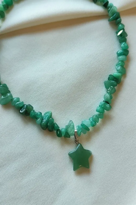 ART LİFE DOĞALTAŞ Natural Stones artlıfe900489 Sertifikalı Kaplangözü Yıldız Kırıktaş Doğaltaş Kolye