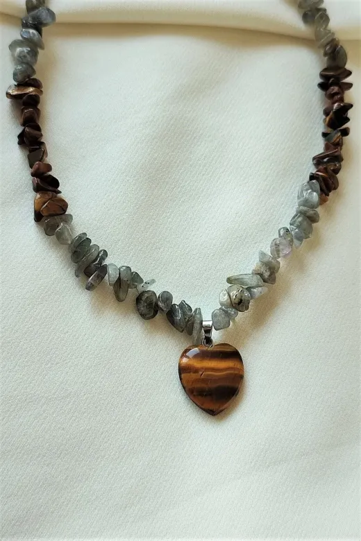 ART LİFE DOĞALTAŞ Natural Stones artlıfe900490 Sertifikalı Kaplangözü Yıldız Kırıktaş Doğaltaş Kolye