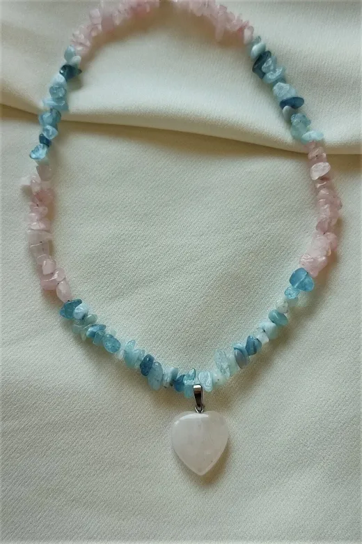 ART LİFE DOĞALTAŞ Natural Stones artlıfe900508 Sertifikalı Havlit Kalp Kırıktaş Doğaltaş Kolye