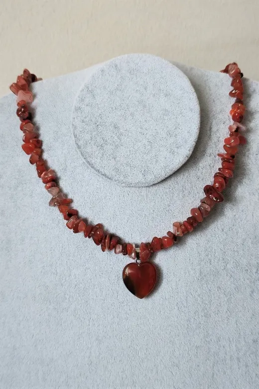 ART LİFE DOĞALTAŞ Natural Stones artlıfe900517 Sertifikalı Labradorit Kırıktaş Doğaltaş Kalp Kolye