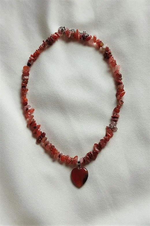 ART LİFE DOĞALTAŞ Natural Stones artlıfe900517 Sertifikalı Labradorit Kırıktaş Doğaltaş Kalp Kolye