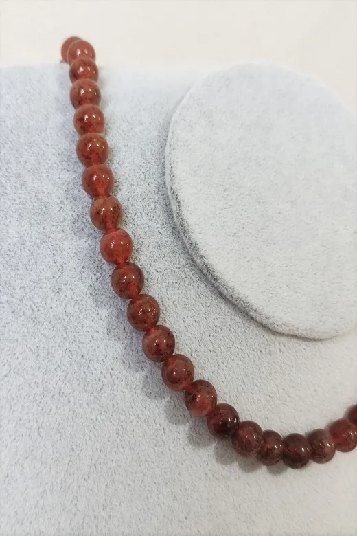ART LİFE DOĞALTAŞ Natural Stones artlıfe900534 Sertifikalı 6 Mm Pembe Kuvars Doğaltaş Kolye
