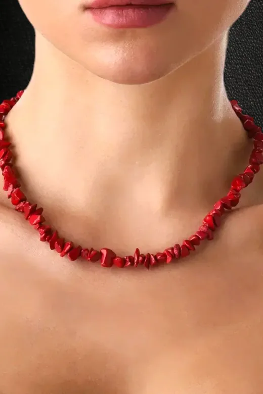 ART LİFE DOĞALTAŞ Natural Stones artlıfedoğaltaş600288 Mercan Kolye Mercan Bileklik Seti Çelik Tel Çelik Klips Çelik Halka Çelik Zincir Doğal Taş Set