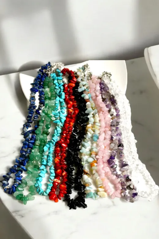 ART LİFE DOĞALTAŞ Natural Stones artlıfedoğaltaş600289 Kırmızı Jasper Kolye Kırmızı Jasper Bileklik Seti Çelik Tel Çelik Klips Çelik Halka Çelik Zincir