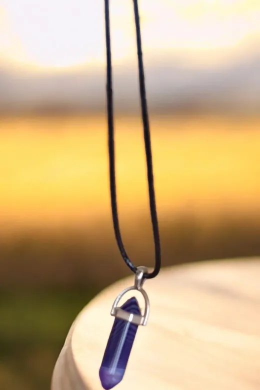 ART LİFE DOĞALTAŞ Natural Stones artlıfedoğaltaş600298 Mor Akik Çivi Model Kolye Hediyelik