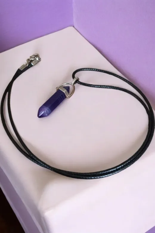 ART LİFE DOĞALTAŞ Natural Stones artlıfedoğaltaş600298 Mor Akik Çivi Model Kolye Hediyelik