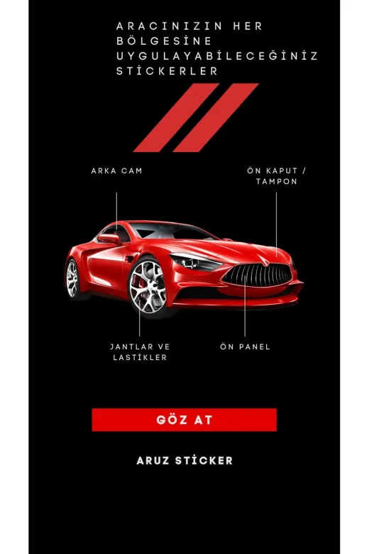 Aruz AruzStickerS912 Spatula Araç Sticker Bakıyorum Ama Keyfime Beyaz
