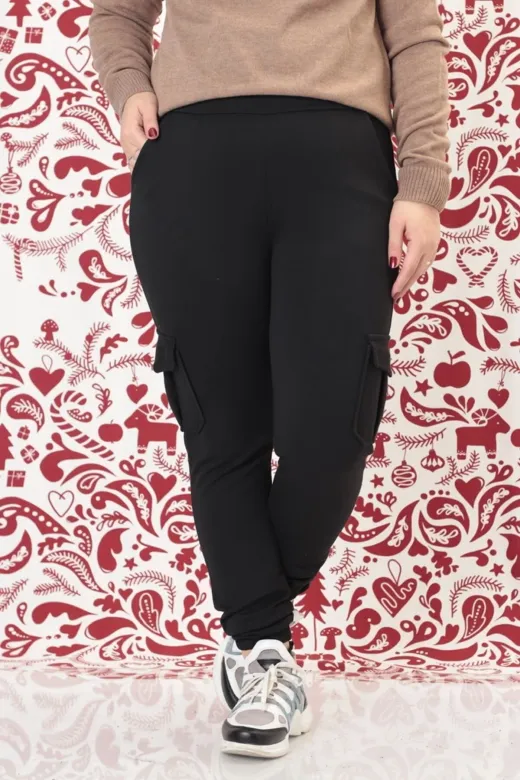 aryam butik ARYKARGO Kargo Cepli Lastikli Paça Siyah Penye Spor Eşofman Altı
