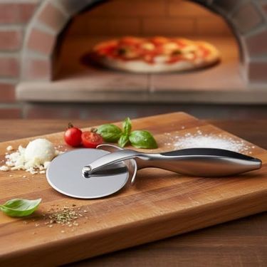 Arzum 126624100 Paslanmaz Çelik Pizza Dilimleyici Ve Kesici - Ergonomik Saplı Profesyonel Hamur Kesme Bıçağı - Parmak Koruyuculu Keskin Döner Bıçak Beyaz
