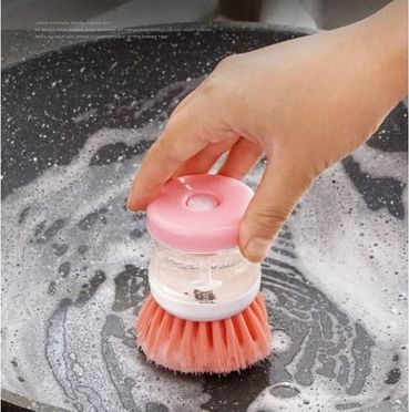 Arzum 131620524 3 Lü Sabunluklu Avuç İçi Bulaşık Fırçası Doldurulabilir Sabun Hazneli, Ergonomik Silikon Saplı, Yapışmaz Yüzey Dostu, Tencere Ve Tabak Temizliği İçin Dayanıklı Naylon Filament, Asorti Renkli, 9X7 Cm Beyaz