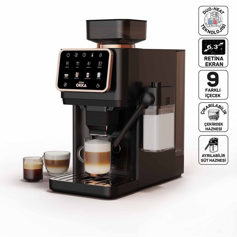 Arzum 21739- Okka Ok0042 Okka Barista Pro Otomatik Espresso Makinesi, Bakır