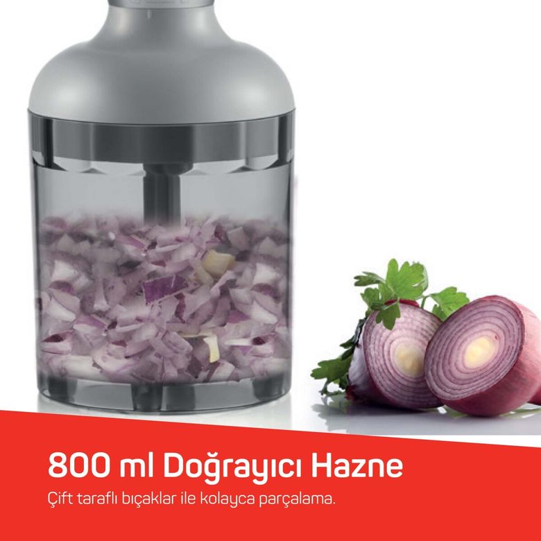 Arzum AR1108- Ar1108 Smarty Neo 900W El Blender Seti, Çırpıcı,doğrayıcı Aparatlı, Paslanmaz Çelik Bıçaklı, Siyah