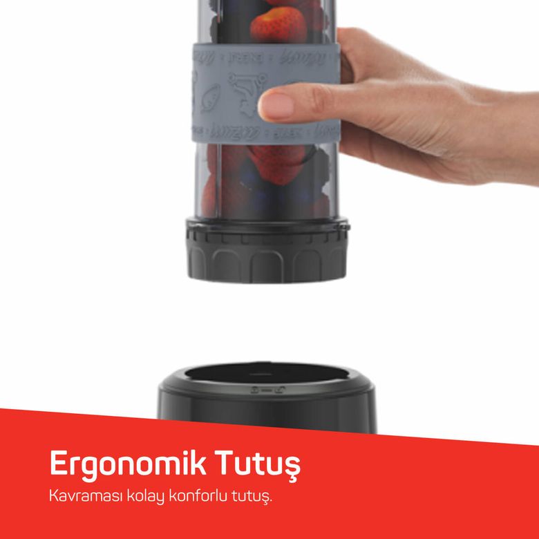 Arzum Ar1191 Shake'n Take Lite Kişisel Blender 550W, 550 Ml Taşınabilir Şişe, Buz Kırma Özellikli, Siyah