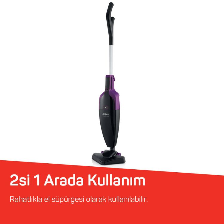 Arzum Ar4075 Pronto Lux 2‘Si 1 Arada Dikey Elektrikli Süpürge 800W, 1,5 L Toz Haznesi, Mürdüm