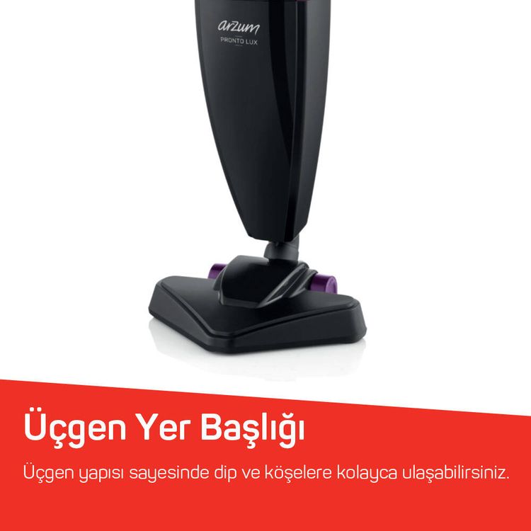 Arzum Ar4075 Pronto Lux 2‘Si 1 Arada Dikey Elektrikli Süpürge 800W, 1,5 L Toz Haznesi, Mürdüm