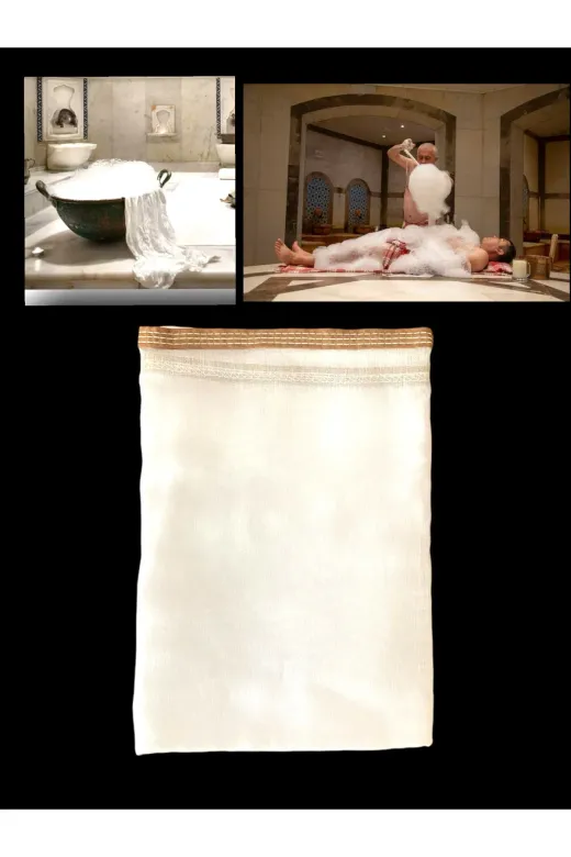 ASLANCAN TYBEVWSQAFQX77U837 Hamam Köpük Torbası (Pamuk)
