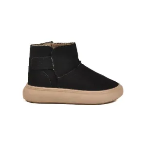Aspor Siyah Süet Cırtlı Unisex Çocuk Bot