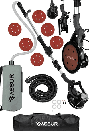ASR416 Assur 360 Ledli 850W Pro Alçıpan Duvar Zımpara Makinası Toz Emmeli