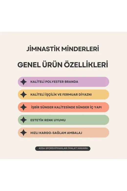 ASSASPOR JİM-032 Atlama Kasası 4’Lü Sünger Jimnastik Minderi Profesyonel