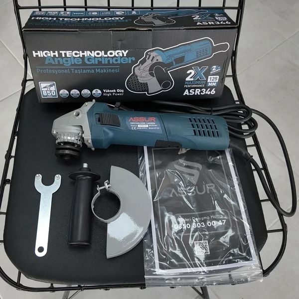 ASSUR ASR346-02-5 Avuç Taşlama Makinesi 125 Mm Bakır Sargılı Spiral 850W