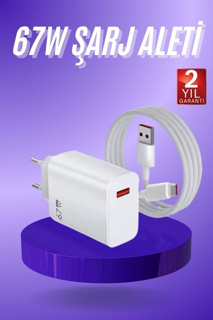 ASTRALTECH TKNUCZZ67WŞARJALETİİİİ2MKR Beyaz Ultra Plus Hızlı Şarj Seti Şarj Adaptörü Ve Kablosu 67W Standart