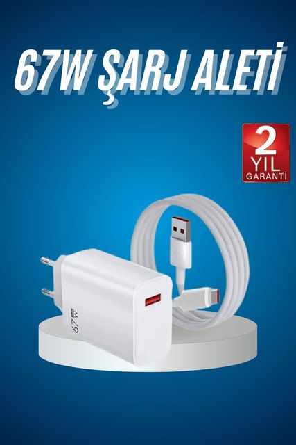 ASTRALTECH TKNUCZZ67WŞARJALETİİİİ3MKR Hızlı Şarj Aleti Adaptörü Kablo Seti 67W Uzun Ömürlü Beyaz Standart