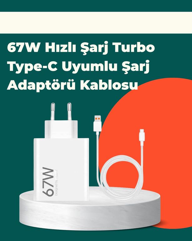 ASTRALTECH TKNXUCZ67WŞARJ-5MKR Güvenli Ve Hızlı Şarj İçin 67W Turbo Adaptör Type-C Kablo İle Standart