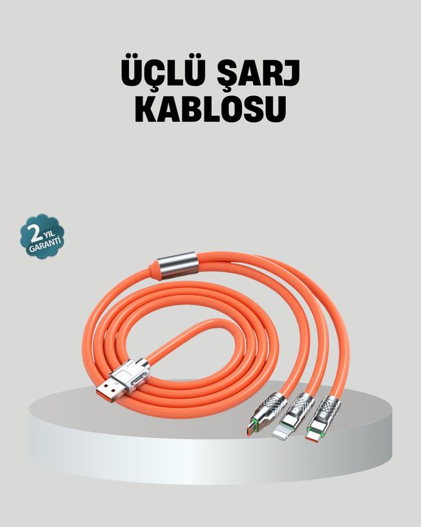 ASTRALTECH TKNXUCZZZS219KABLOMKR Üçlü Şarj Kablosu Yüksek Hızlı, Dayanıklı Ve Uzun Ömürlü Standart