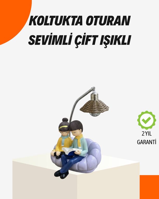 ASTRALTECH TRİTHLTUCZZZKOLTUKÇİFTIŞIK-2-BLNCCC Sevgiliye Özel Çift Figürlü Led Masa Lambası Okuyan Çift Tasarım Çok Renkli