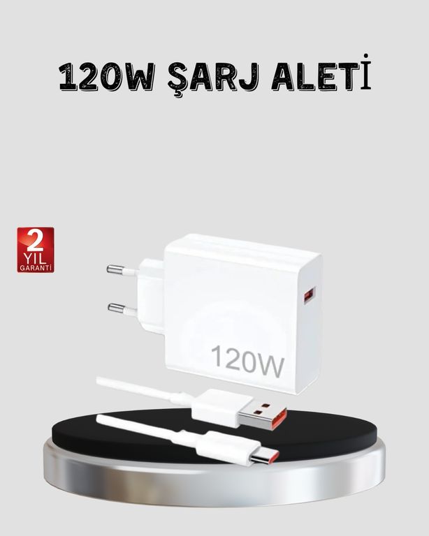 ASTRALTECH TRİTHLTXUUCZZZ120WŞARJALETİİİİİ-1-BLNCCC 120W Hızlı Şarj Başlığı Ultra Güçlü Type-C Adaptör Kablo Dahil