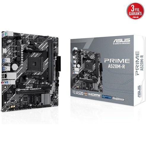 Asus Prime A520M-R AM4 Ryzen DDR4 Anakart (HDMI)