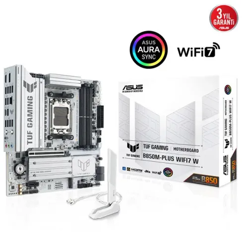 Asus TUF Gaming B850M-Plus Wi-Fi 7 Beyaz AM5 Anakart