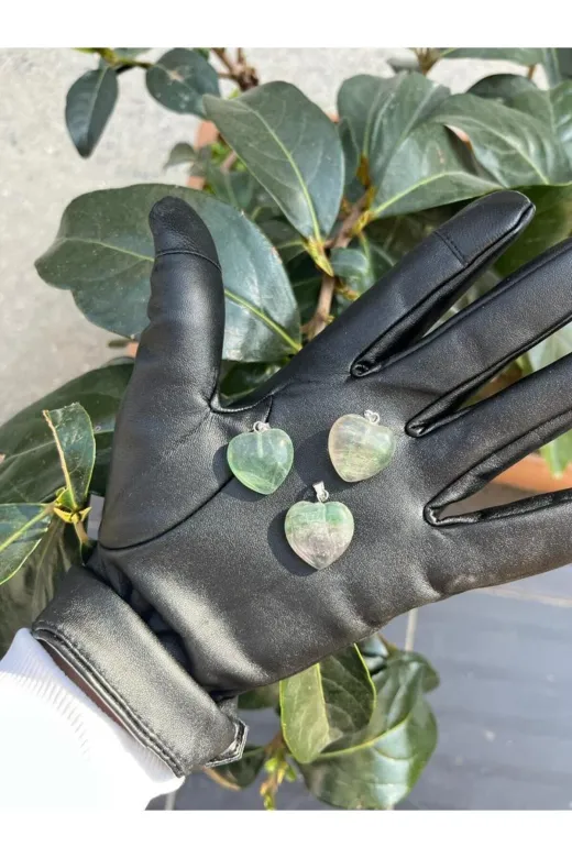 Asya Gems AYG-7487 Florit Doğal Taş Kalp Kolye Ucu