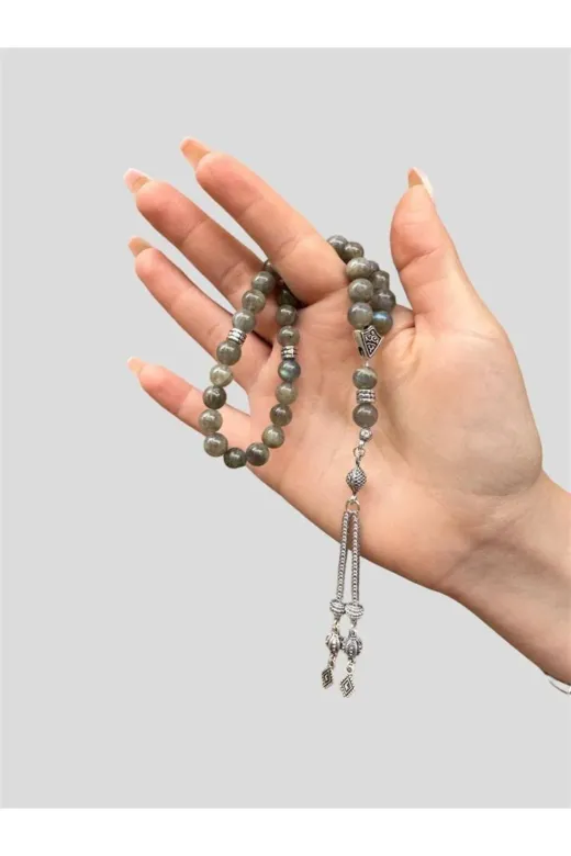 Asya Gems AYG-7704 8 Mm Küre Kesim Labradorit Doğal Taş Tesbih
