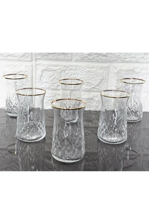 atabey home 6LIÇAYBARDAĞIGRUBU 6 Adet Çay Bardaği - Odin Gerçek Yaldiz 170 Ml