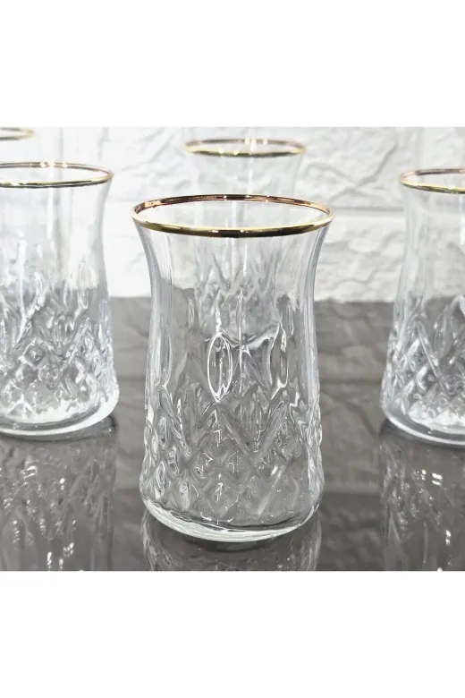 atabey home 6LIÇAYBARDAĞIGRUBU 6 Adet Çay Bardaği - Odin Gerçek Yaldiz 170 Ml