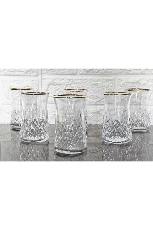atabey home 6LIÇAYBARDAĞIGRUBU 6 Adet Çay Bardaği - Odin Gerçek Yaldiz 170 Ml
