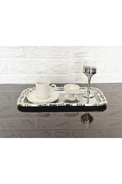 atabey home BATONÇELİKTEPSİLER Tekli 1 Adet Full Gümüş Baton Sunum Tepsisi