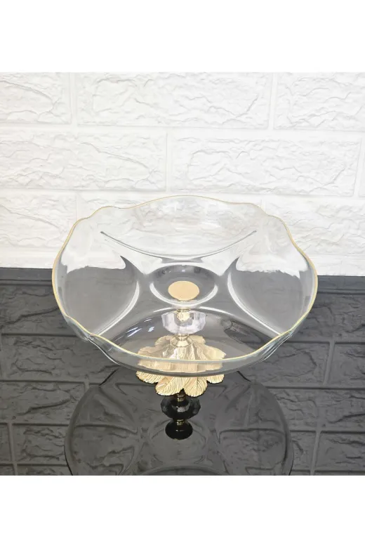 atabey home BÖLMELİSUNUMLUK Küçük Bölmeli Servis Tabaği Döküm Semerkand Gold Ayakli  & Sunumluk & Kahvaltilik & Çerezlik 25 Cm