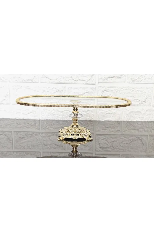 atabey home çerçevelikayıkserisi Cam Oval Küçük Kayik Sunumluk Döküm Gold Çerçeveli Ve Kare Ayakli